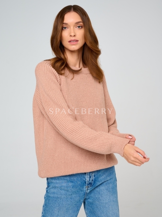 Женский вязаный свитер оверсайз, джемпер